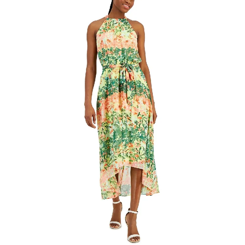 Anne Klein Womens Floral Print  Halter Dress