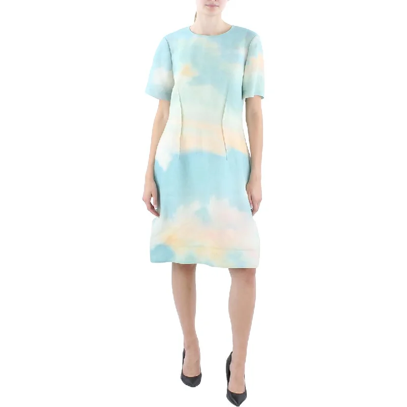 Lafayette 148 New York Womens Printed  Wear To Work Dress