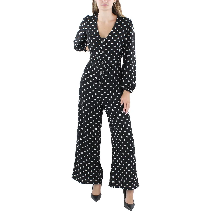 lèRumi Womens Polka Dot Wide Leg Jumpsuit