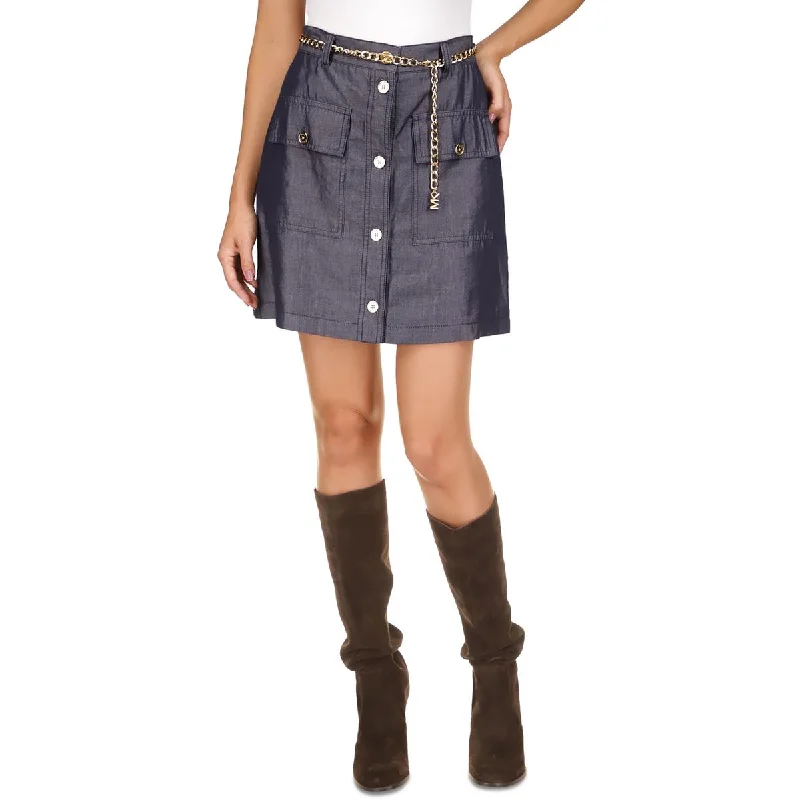 MICHAEL Michael Kors Womens Denim Denim Skirt