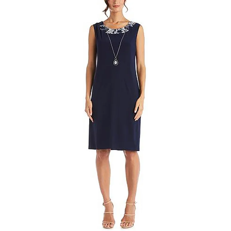 R&M Richards Womens Sleeveless Knee-Length Shift Dress