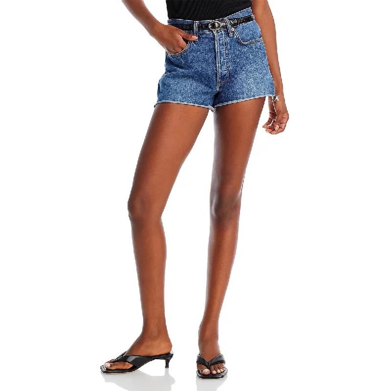 RE/DONE Womens Raw Hem Denim Cutoff Shorts